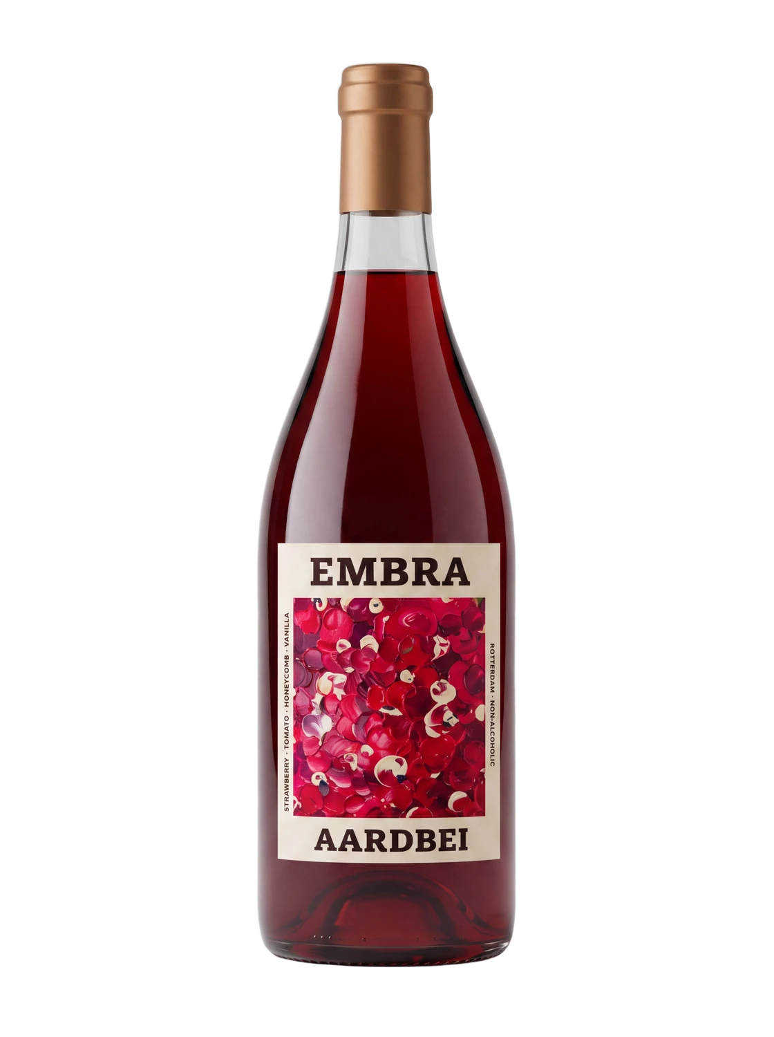AARDBEI bottle with hand-painted label