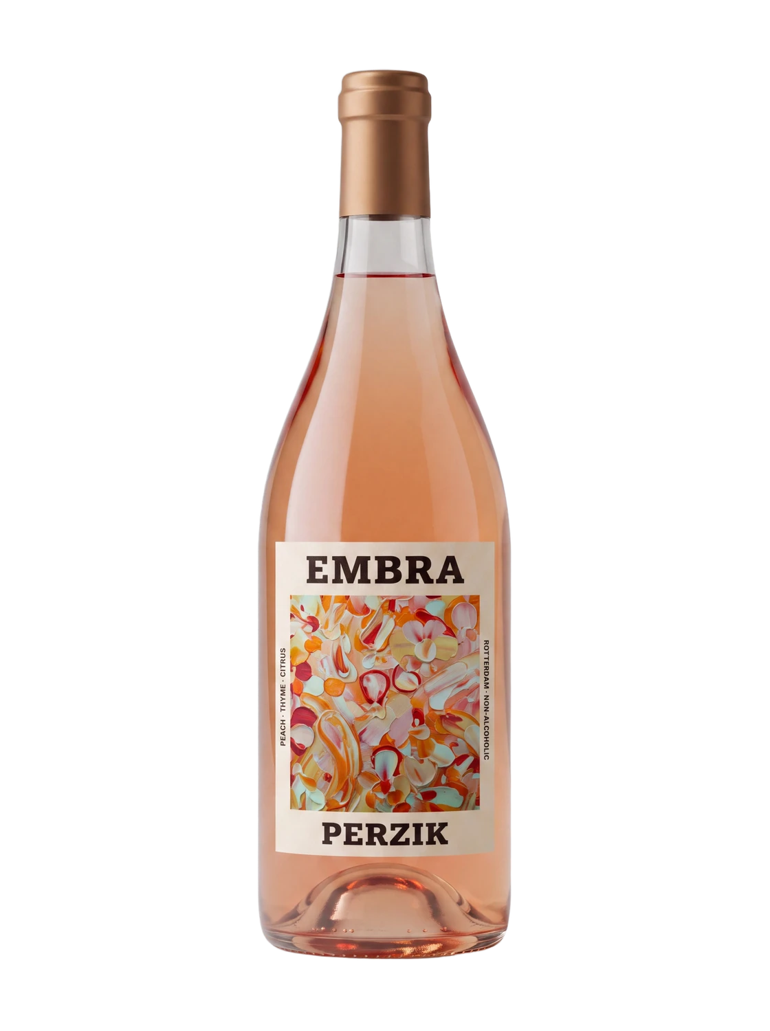 PERZIK bottle with hand-painted label